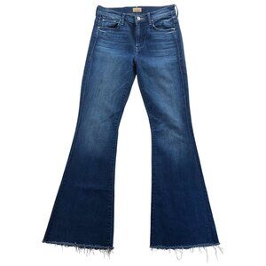 Mother Woman's Jeans Size 27 The Weekender Fray Blue Denim Flared Jeans